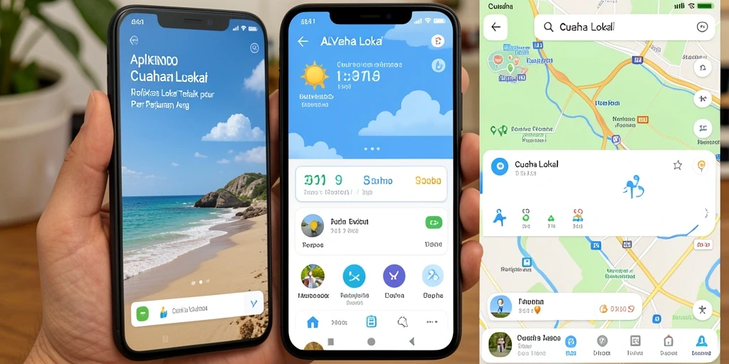Tampilan antarmuka ALVENDO menampilkan prediksi cuaca lokal yang akurat.