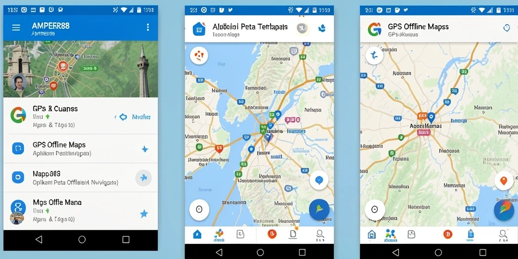 Antarmuka AMPER88 yang user-friendly untuk navigasi GPS Offline Maps.