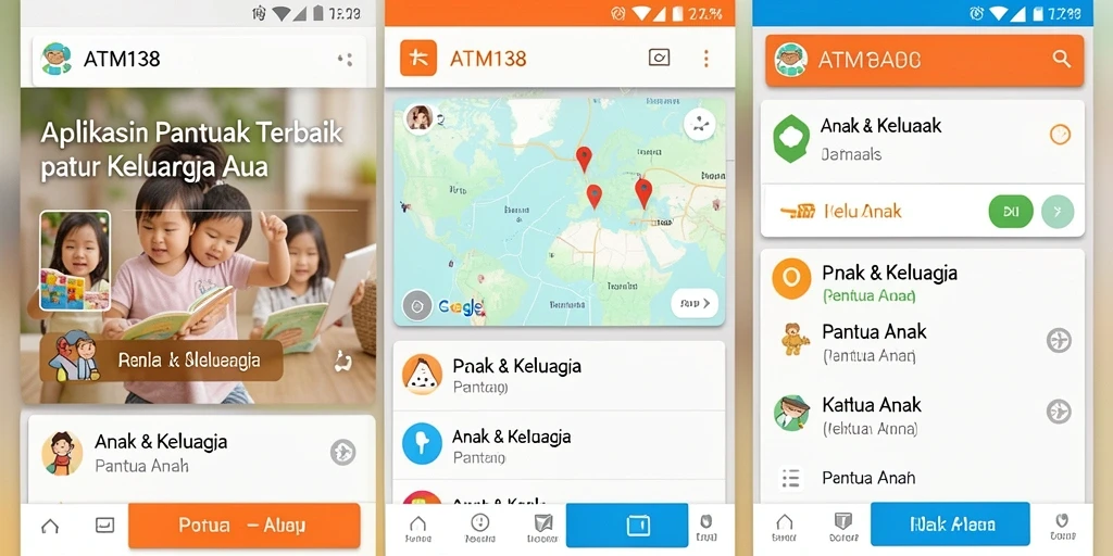 Tampilan antarmuka aplikasi ATM138 yang intuitif untuk Pantau Anak.