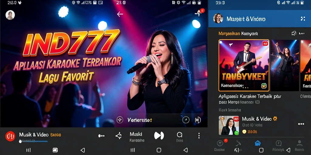 Screenshot utama IND777 menunjukkan antarmuka yang friendly dan penuh fungsi karaoke.