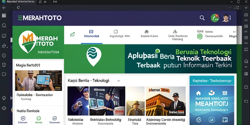Antarmuka aplikasi MERAHTOTO dengan berita teknologi terkini.