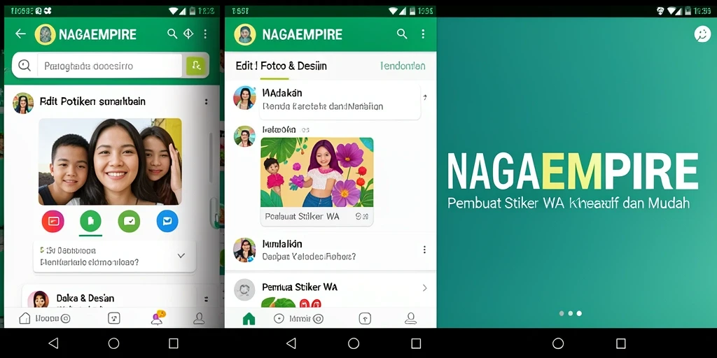 Tampilan antarmuka NAGAEMPIRE untuk pembuat stiker WA yang user-friendly.