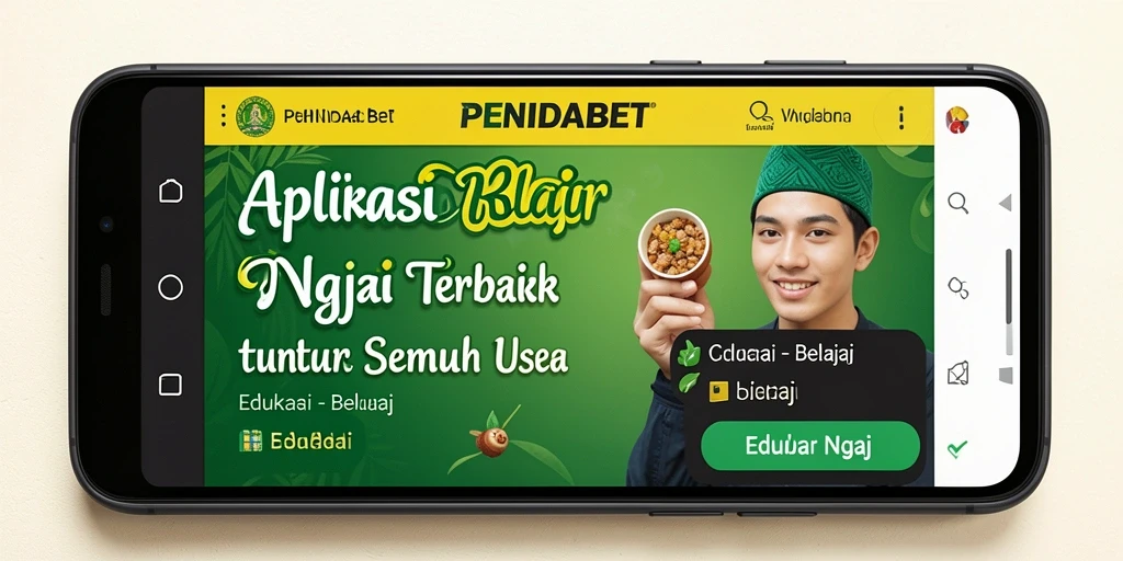 Tampilan antarmuka aplikasi PENIDABET untuk belajar ngaji.